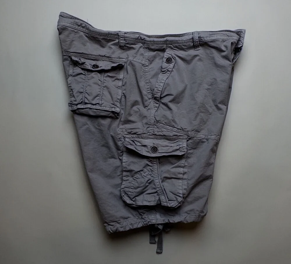 Four Steeds Cargo Shorts Mens 16 (W36) Gray Utility Pockets Summer Y2K Dad Short